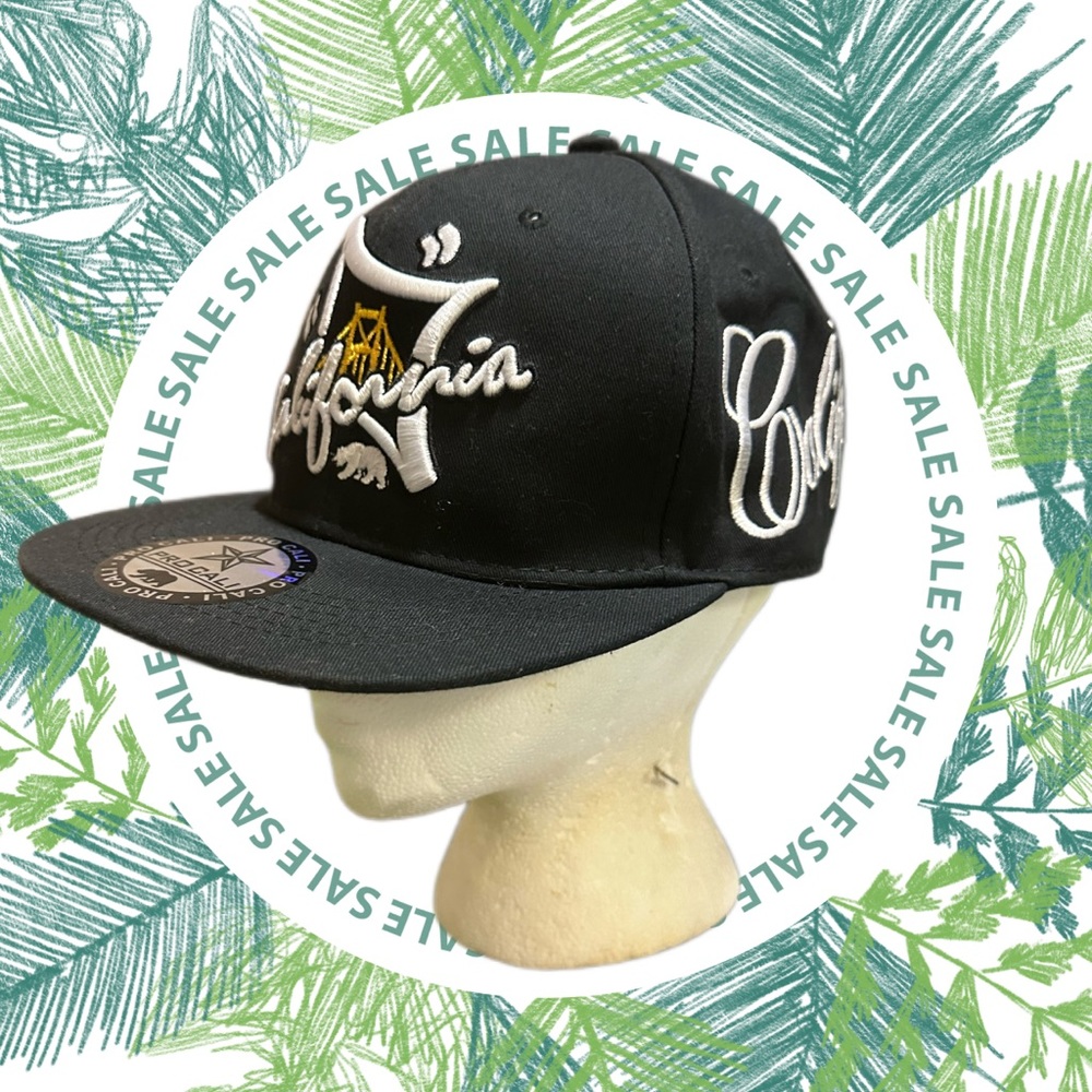 California Flat bill Snapback Hat Black Color good contitions 100%cotton